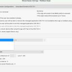 Apple VPP app Details tab showing Application update (DDM) options including Pin specific version
